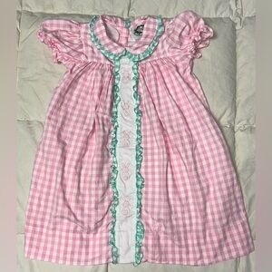 Cecil and Lou pink gingham dress with sweet bunny embroidery sz 4T EUC